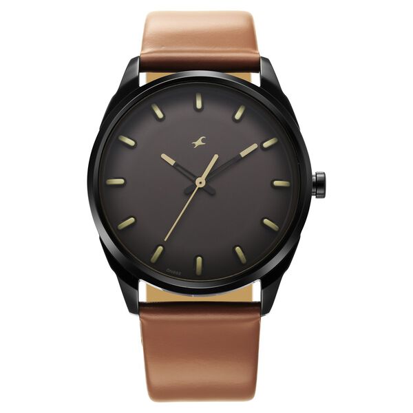 Fastrack After Dark Brown Dial Leather Strap Watch for Guys - image number 2