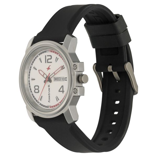 Fastrack Quartz Analog White Dial Plastic Strap Watch for Guys - image number 2