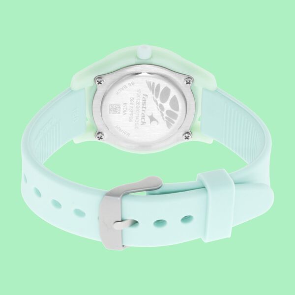Fastrack Monochrome Quartz Analog Green Dial Silicone Strap Watch for Girls - image number 4
