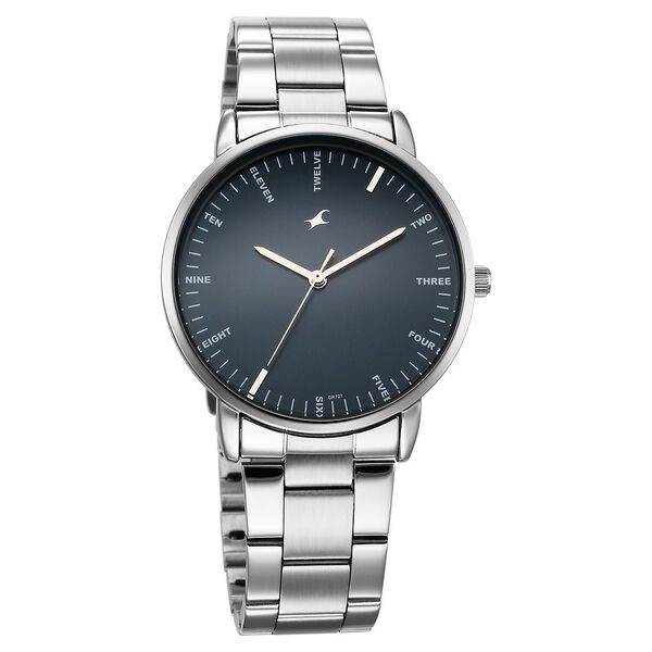 Fastrack Stunners X Quartz Analog Blue Dial Stainless Steel Strap Watch For Guys - image number 1