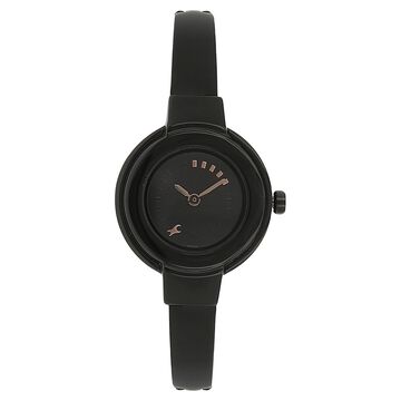Fastrack Quartz Analog Black Dial Stainless Steel Strap Watch for Girls