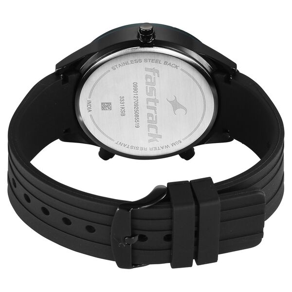 Fastrack Overdrive Chronograph Micromotor Black Dial Black Silicone Strap Watch For Guys - image number 6