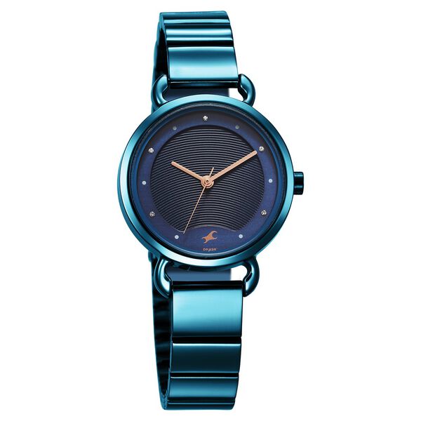 Fastrack Pulse Quartz Analog Blue Dial Stainless Steel Strap Watch for Girls - image number 1