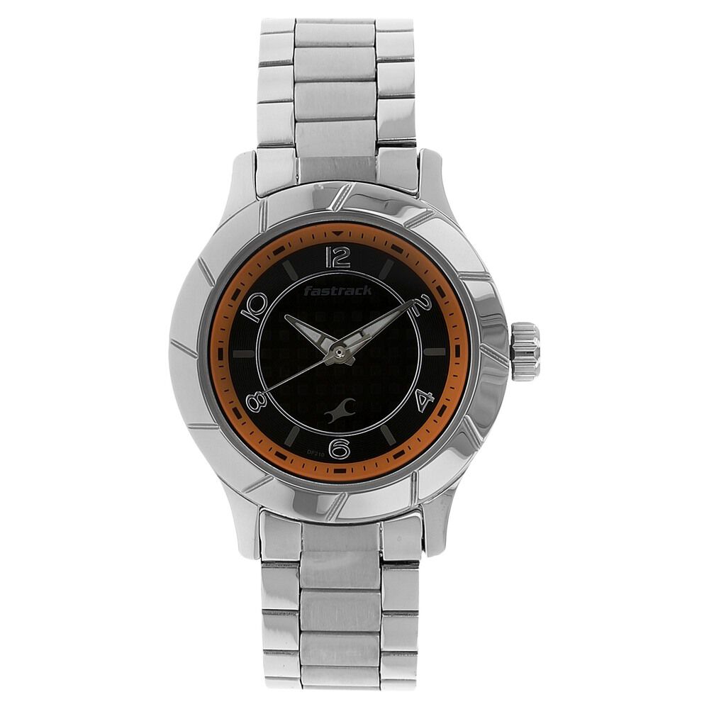 Buy Online Fastrack Quartz Analog Black Dial Stainless Steel Strap Watch for Guys ns1474sm02 Fastrack