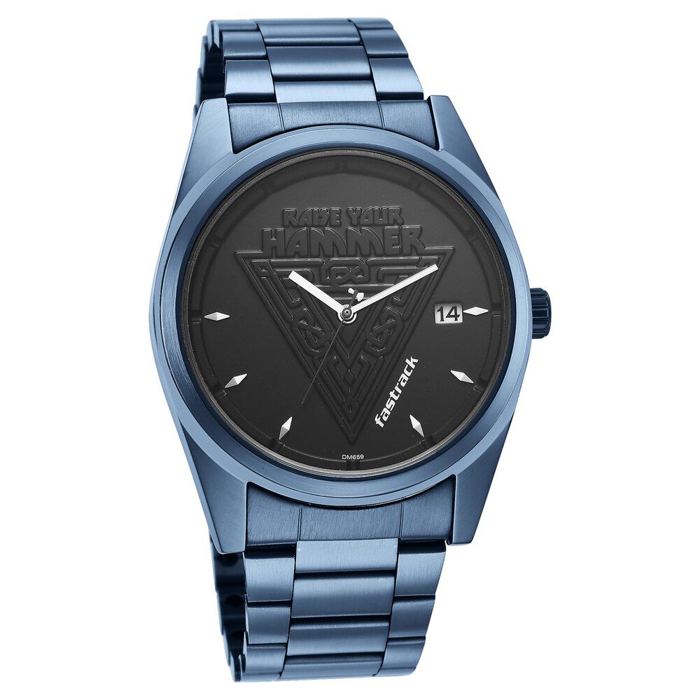 Fastrack Thor Quartz Analog with Date Black Dial Metal Strap Watch
