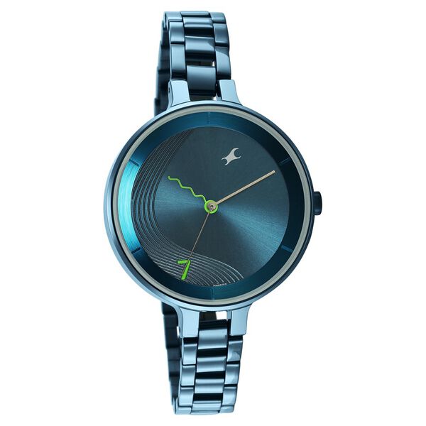 Fastrack Stunners Quartz Analog Blue Dial Metal Strap Watch for Girls - image number 1