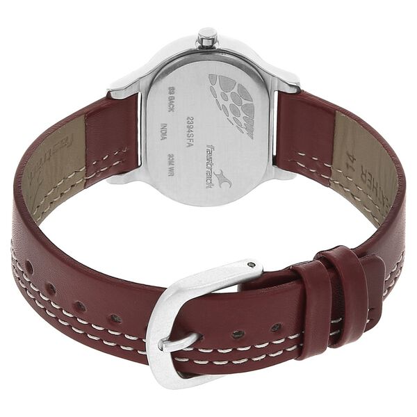Fastrack Quartz Analog White Dial Leather Strap Watch for Girls - image number 3