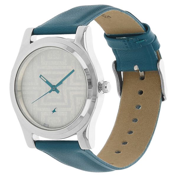 Fastrack Quartz Analog Silver Dial Leather Strap Watch for Girls - image number 1