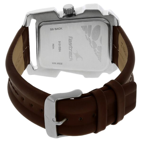 Fastrack Quartz Analog White Dial Leather Strap Watch for Guys - image number 3