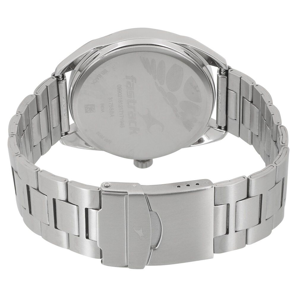 Buy Online Fastrack Varsity Quartz Analog White Dial Stainless Steel Strap Watch for Guys nn3175sm01 Fastrack