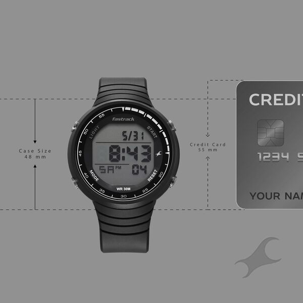Fastrack StreetStyle Digital Dial Black Polyether Strap Watch For Unisex - image number 3