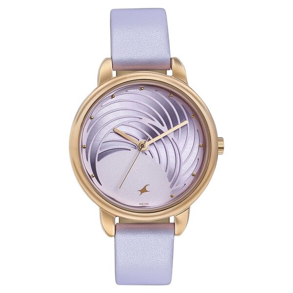 Fastrack Stunners Quartz Multifunction Purple Dial Leather Strap Watch for Girls - image number 0
