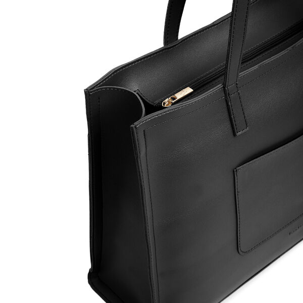 Fastrack Chic Spacious Laptop Tote Bag for Women | Stylish Casual Bag for Ladies, Women, Girls | College, Work Bag Made of High-Quality Faux Leather (Black) - image number 3