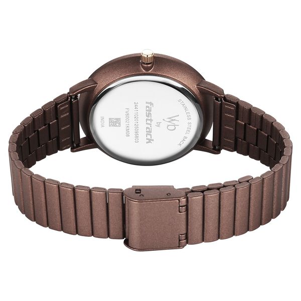 Fastrack Vyb Bliss Quartz Analog Brown Dial Metal Strap Watch For Girls - image number 6