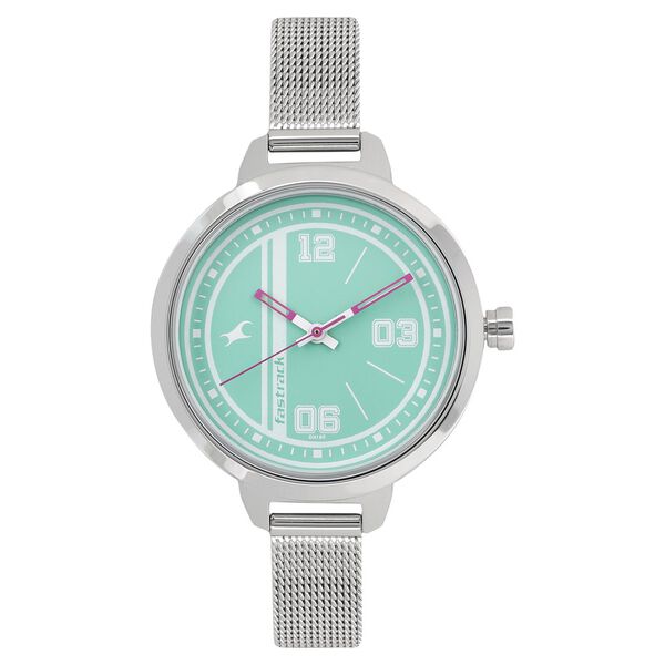 Fastrack Varsity Quartz Analog Green Dial Stainless Steel Strap Watch for Girls - image number 0