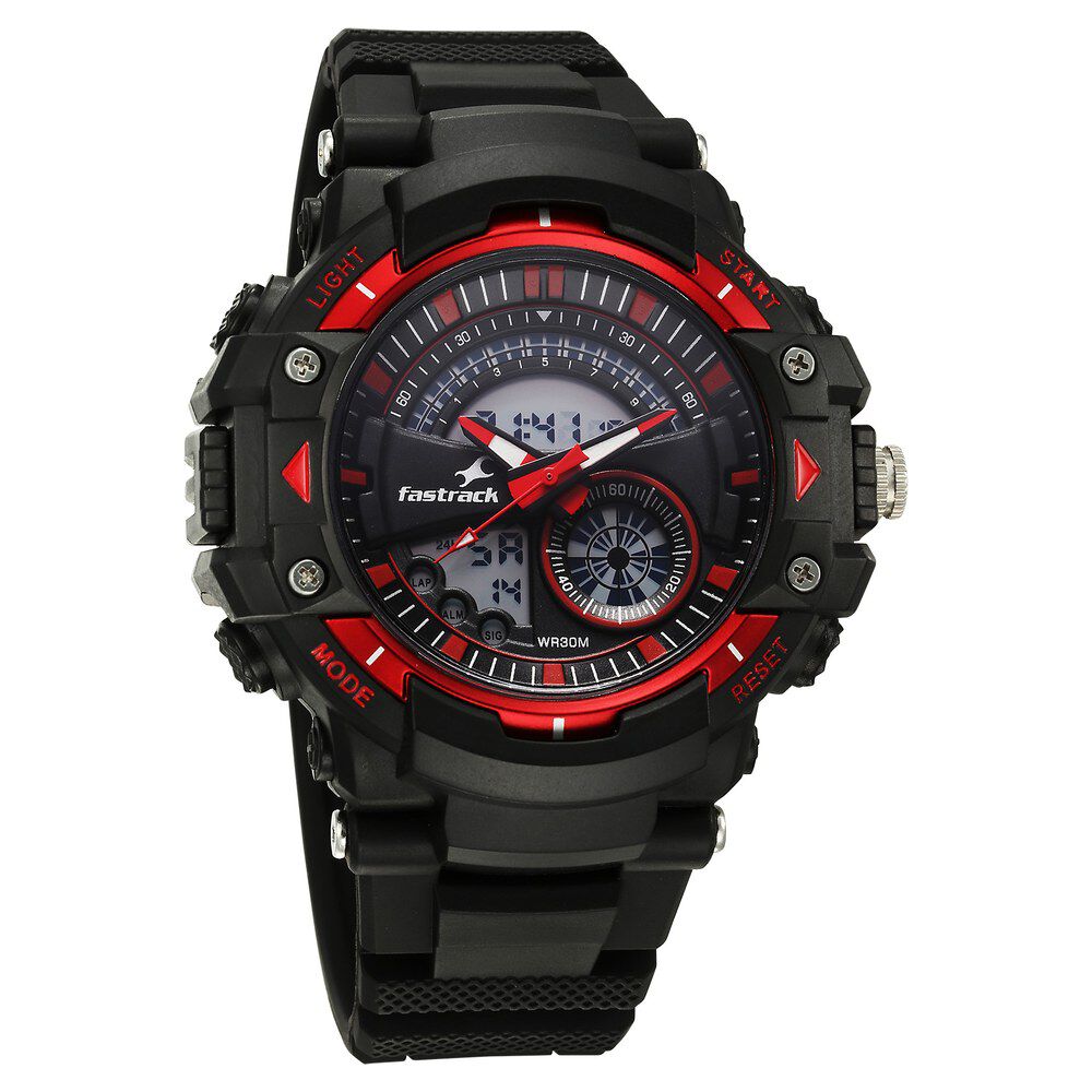 Fastrack black sports watch best sale