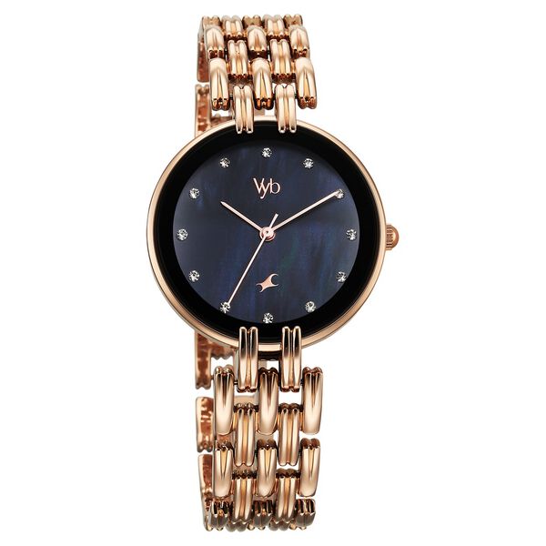 Vyb Eclipse By Fastrack Quartz Analog Black Dial Metal Strap Watch For Girls - image number 1