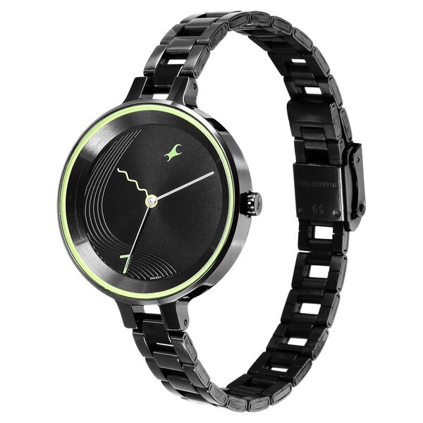 Fastrack Stunners Quartz Analog Black Dial Metal Strap Watch for Girls - image number 3