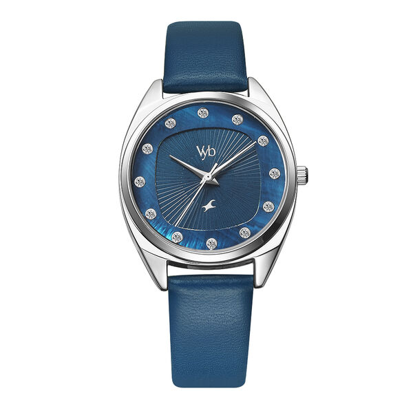 Fastrack Vyb Spotlight Quartz Analog Blue Dial Leather Strap Watch for Girls - image number 0