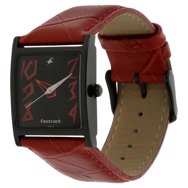 Fastrack Quartz Analog Black Dial Leather Strap Watch for Girls - image number 1