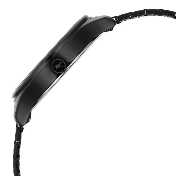 Fastrack Stunners Quartz Analog Black Dial Black Metal Strap Watch For Girls - image number 3