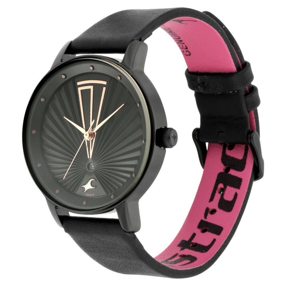 Fastrack black hotsell and pink watch