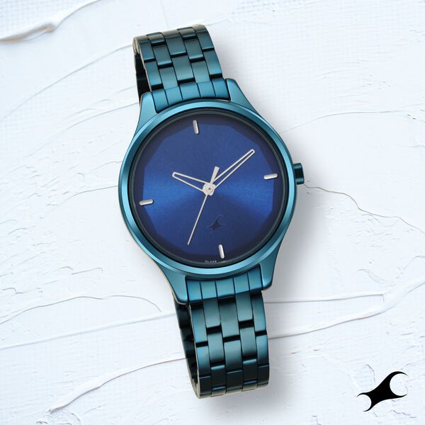 Fastrack Stunners Quartz Analog Blue Dial Metal Strap Watch for Girls - image number 0