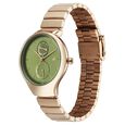 Fastrack Gelato champagne multifunction metal strap watch with Matcha green dial for Girls - image number 4