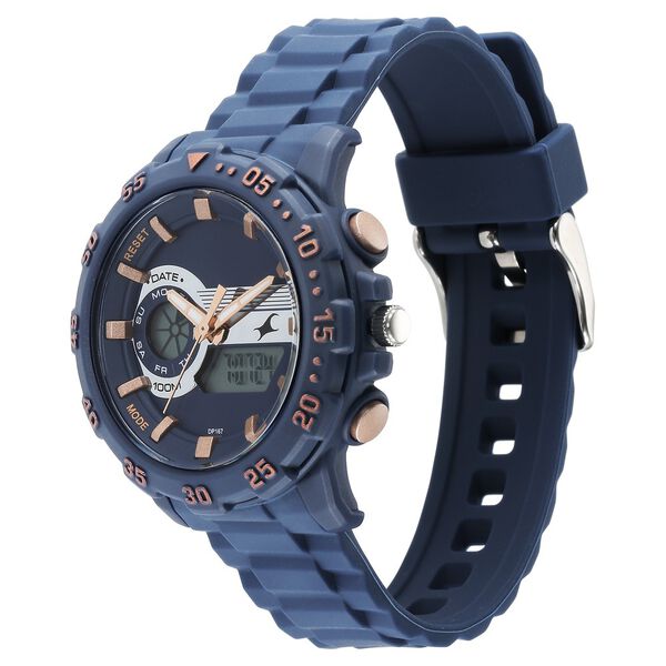 Fastrack Street line Quartz Analog Digital Blue Dial Silicone Strap Watch for Girls - image number 2