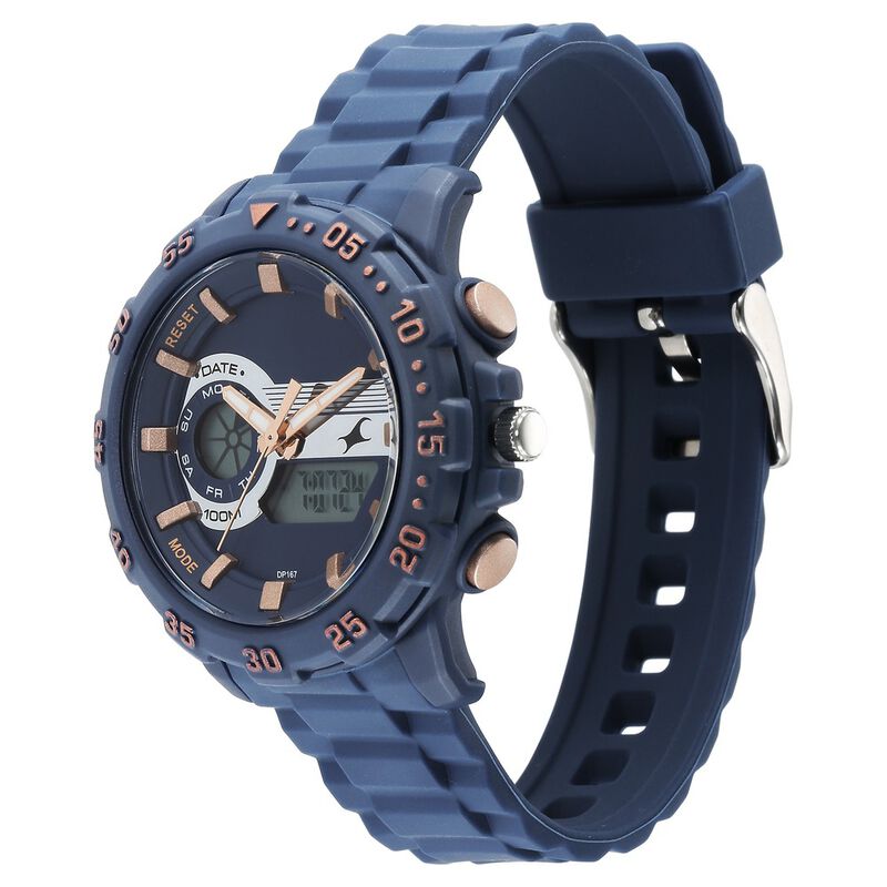 Buy Online Fastrack Street line Quartz Analog Digital Blue Dial