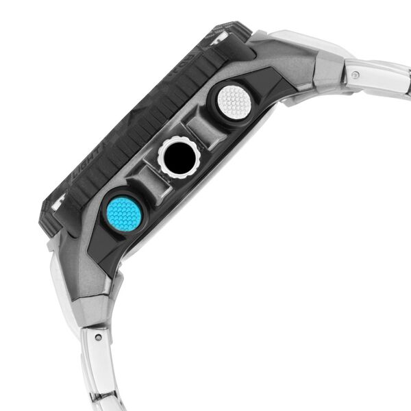 Fastrack Deux Machina Quartz Analog Digital Blue Dial Stainless Steel Strap Watch for Guys - image number 3