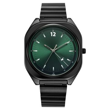 Fastrack 9 to Fine Analog with Green Dial Metal Strap Watch for Guys