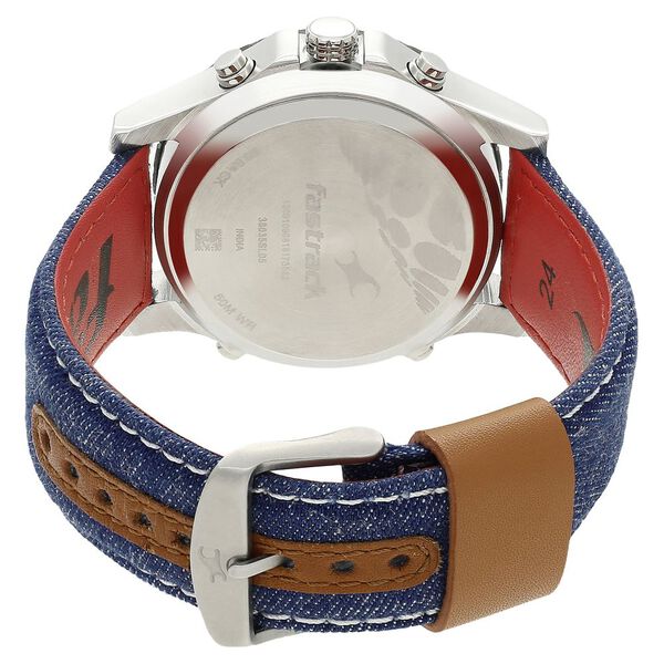 Fastrack Denim Quartz Analog Digital Blue Dial Denim Strap Watch for Guys - image number 4