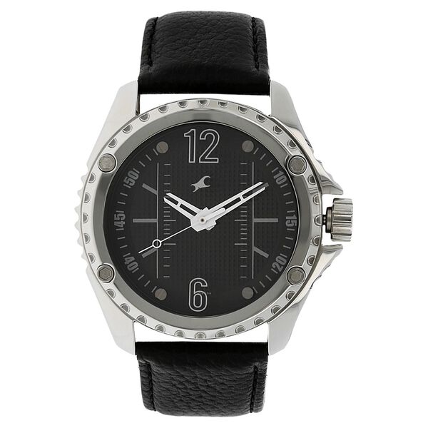 Fastrack Mean Machines Quartz Analog Black Dial Leather Strap Watch for Guys - image number 0