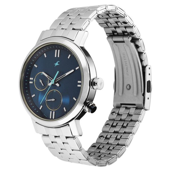 Fastrack Tick Tock Quartz Analog Blue dial Metal Strap Watch for Guys - image number 2
