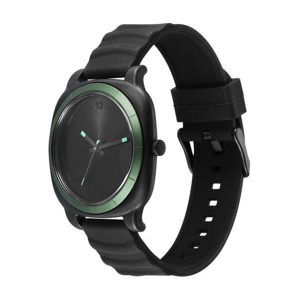 Fastrack Hype All Black Quartz Analog Black Dial With Black Silicone Strap Watch For Unisex - image number 2
