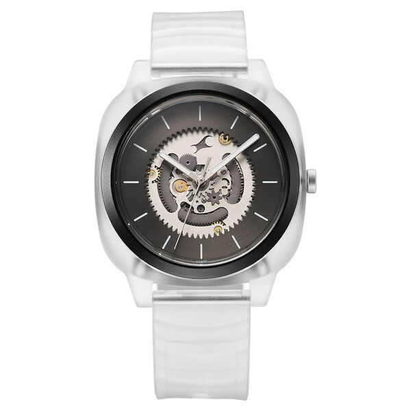 Fastrack Bare Quartz Analog Skeleton Unisex Watch With Anthracite Dial And Translucent Plastic Strap - image number 1