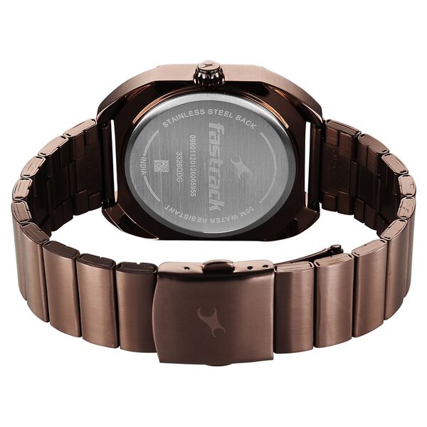 Fastrack Wild Analog with Brown Dial Brown Metal Strap Watch for Guys - image number 7
