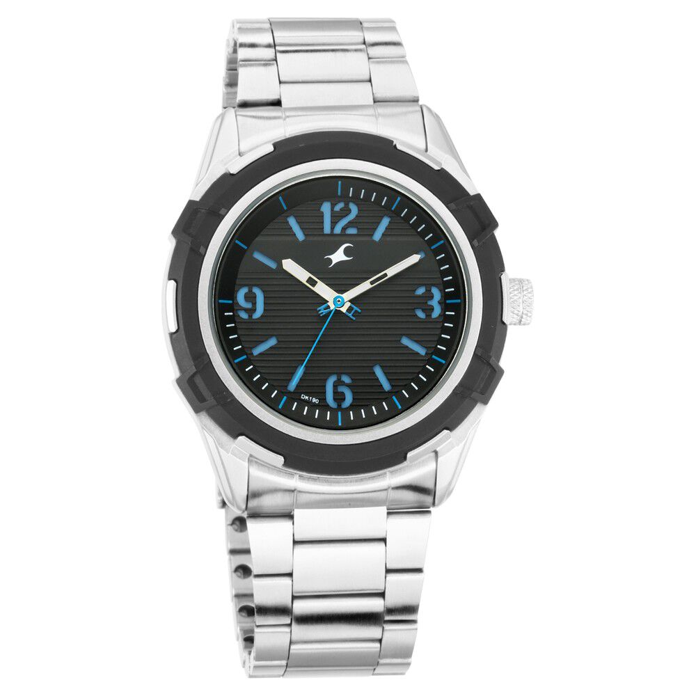 Fastrack Fastfit Quartz Analog Black Dial Stainless Steel Strap Watch for Guys
