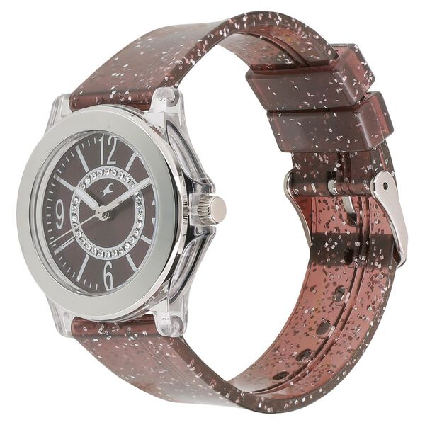 Fastrack Trendies Quartz Analog Brown Dial Plastic Strap Watch for Girls - image number 1