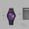 Vyb Arcane By Fastrack Quartz Analog Purple Dial Black Stainless Steel Strap Watch For Guys - image number 3