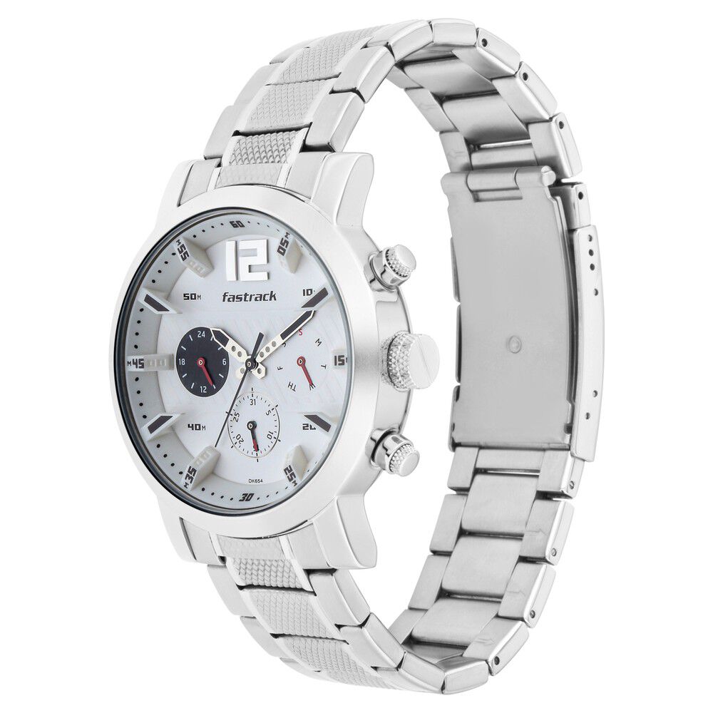 Fastrack Fastfit Quartz Multifunction White Dial Stainless Steel