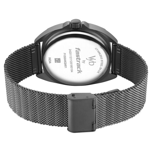 Vyb Aviator By Fastrack Quartz Analog Grey Dial Grey Stainless Steel Strap Watch For Guys - image number 5