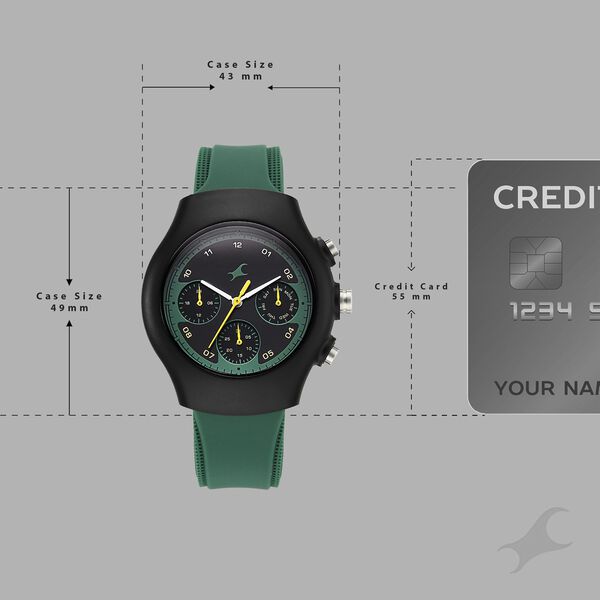 Fastrack Hype Multifunction with Black dial Green Silicon Strap watch for Guys - image number 3