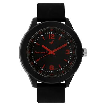 Fastrack Tees Quartz Analog Black Dial Polyurethane Strap Unisex Watch