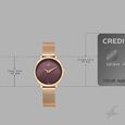 Fastrack Stunners Quartz Analog Purple Dial Rose Gold Stainless Steel Strap Watch For Girls - image number 3