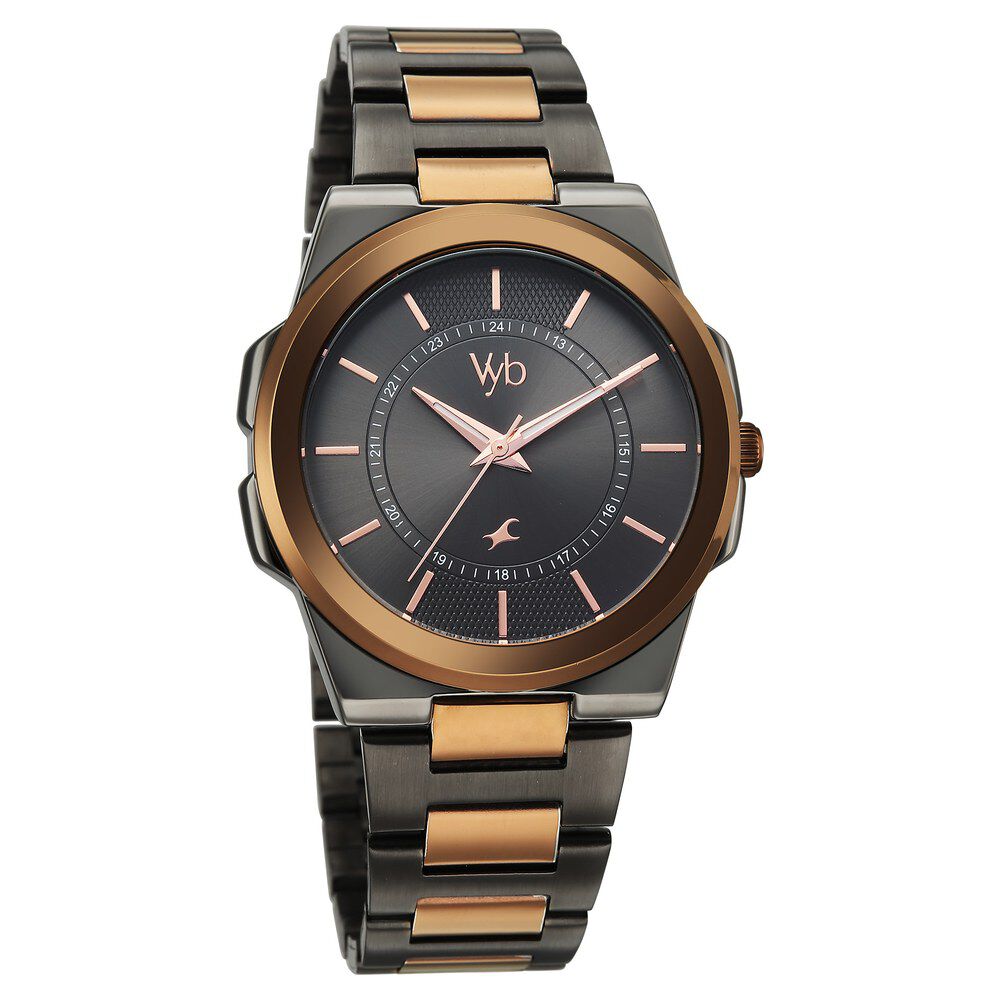 Buy Online Vyb Nimbus By Fastrack Quartz Analog Grey Dial Two