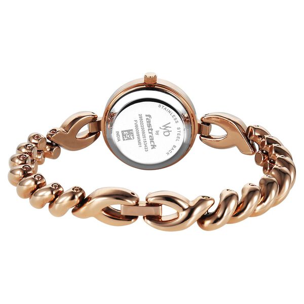 Vyb Siren By Fastrack Quartz Analog Pink Dial Rose Gold Stainless Steel Strap Watch For Girls - image number 6