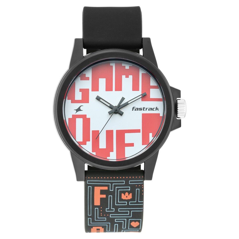 Fastrack Arcade Quartz Analog Multicoloured Dial Silicone Strap