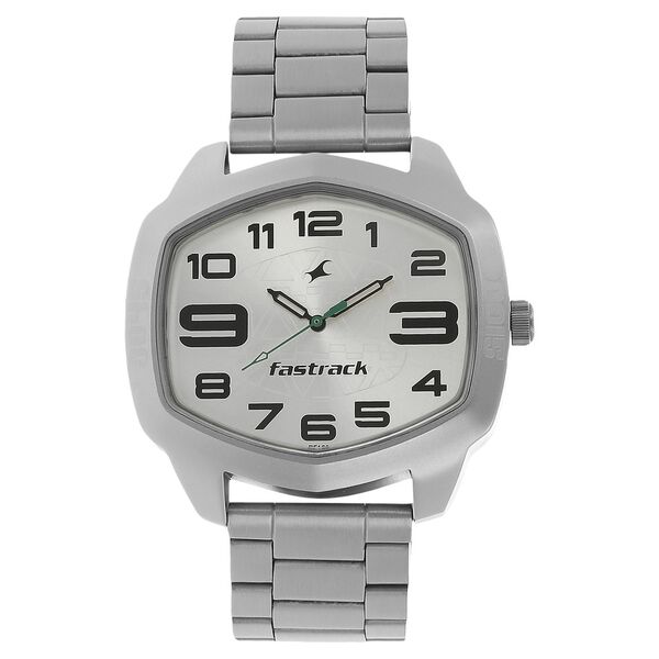 Fastrack Quartz Analog Silver Dial Stainless Steel Strap Watch for Guys - image number 0